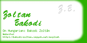 zoltan bakodi business card